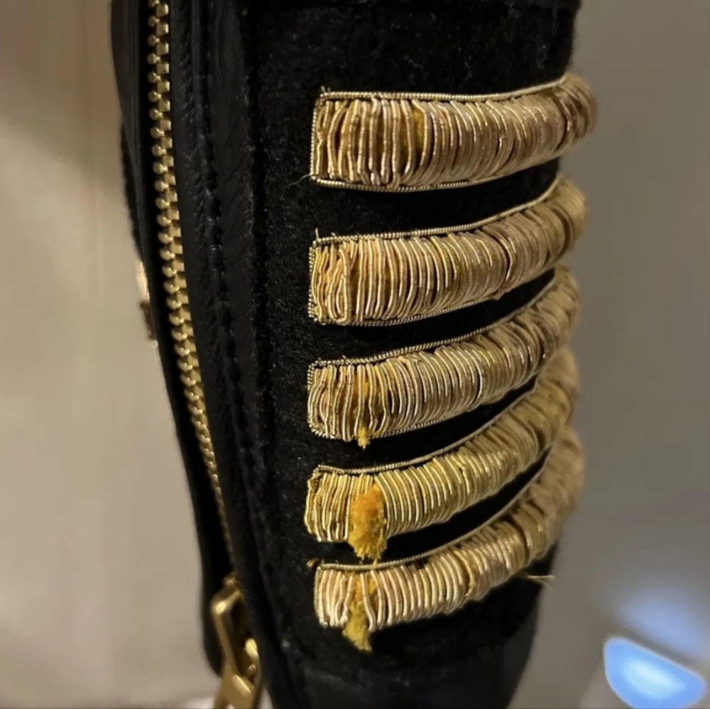 Balmain x H&M Gold Lion Embroidered Leather Jacket - Picture 7 of 11